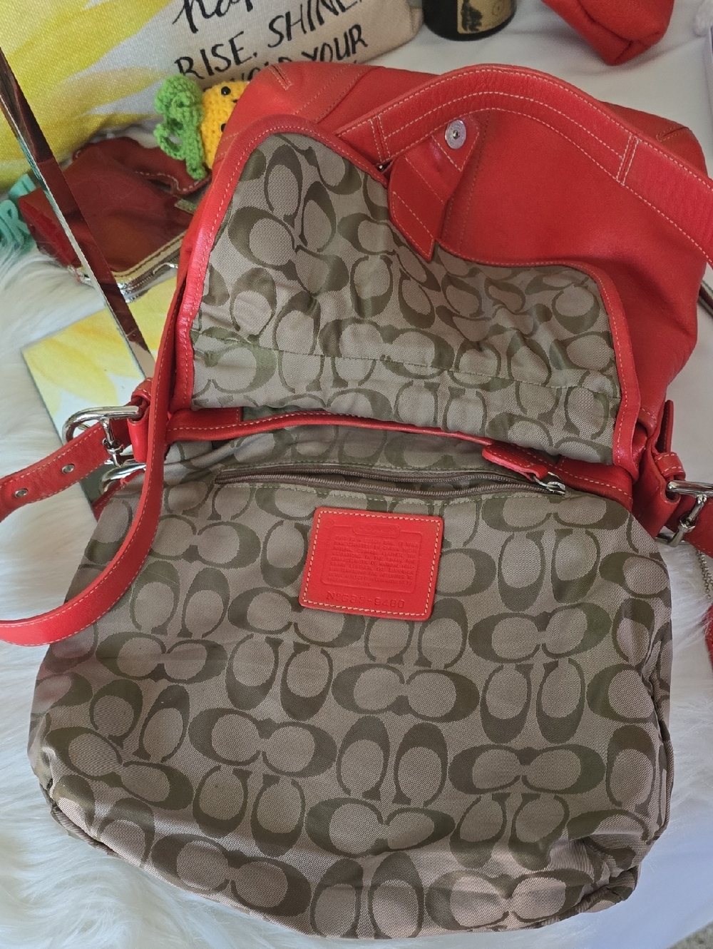 Coach Soho y2k G3S -8480 Orangy RED  Vintage Messenger Style Crossbody - Picture 12 of 16